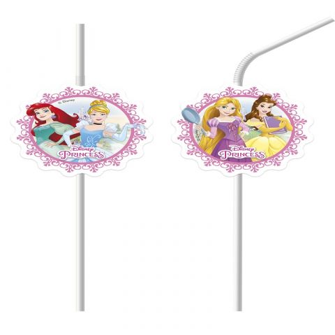 PROCOS Princess Heartstrong Medallion Flexi Drinking Straws (6 PCS)