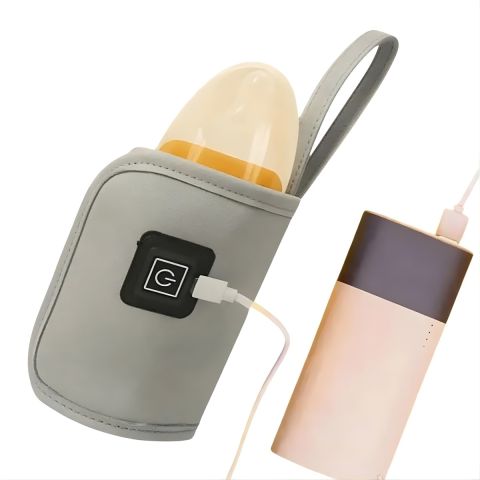 USB Powered Insulated Baby Bottle Warmer Cover with Adjustable Fit and 3 Temperature Modes