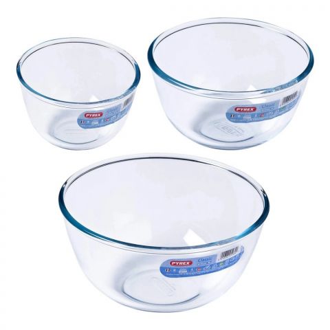 Pyrex Set Of 3 Bowls 0.5+1+2 Ltr