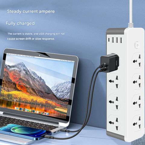 3000W Power Strip Extension with 8 Universal Outlets, 3.1A USB & Type-C Ports