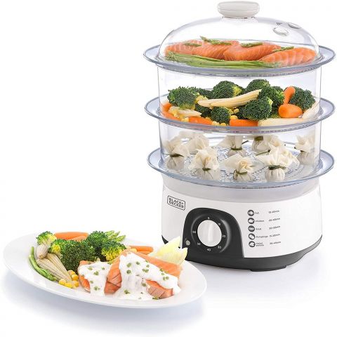 BLACK + DECKER 775W 10 Liter 3-Tier Food Steamer with Timer