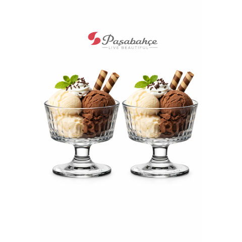 PASABAHCE RAIN ICE CREAM CUP 240 ML 2 PCS SET