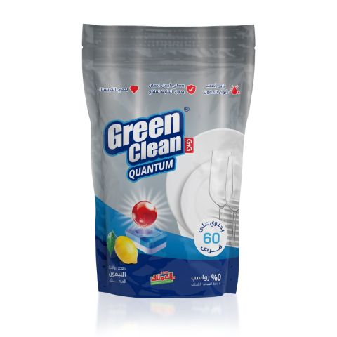 Al Emlaq Green Clean Dishwasher Tablets - 60 pcs with Lemon