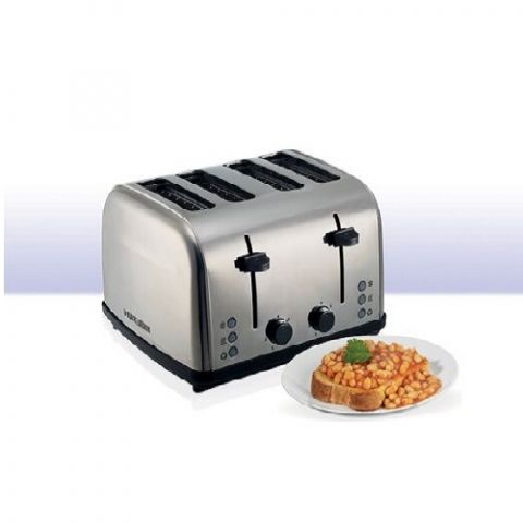 BLACK + DECKER Stainless Steel Toaster for 4-Slice with Dual Control 1800W 