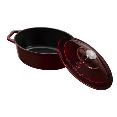 BH CAST IRON OVAL ROASTER 32 CM BURGUNDY