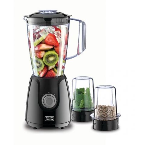 BLACK + DECKER Blender with Grinder Mill and Chopper Mill 1.5 L 400 W