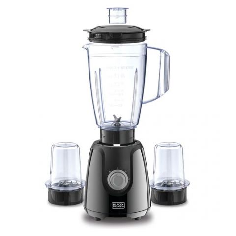 BLACK + DECKER Glass Blender with Grinder Mill and Chopper Mill 1.5 L 400 W