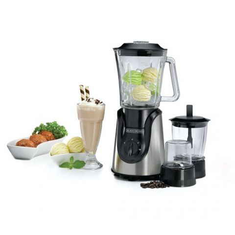 BLACK + DECKER Blender And Smoothie Maker With Glass Jar, Mincer And Grinder/Chopper 1.5 L 600 W