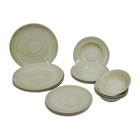 Tableware Dinning Serving Set, 16 PCS, SOFT TOUCH GREEN