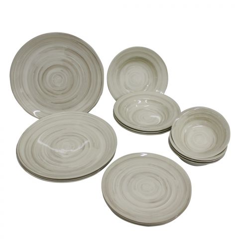 Tableware Dinning Serving Set, 16 PCS,  SOFT TOUCH GREY