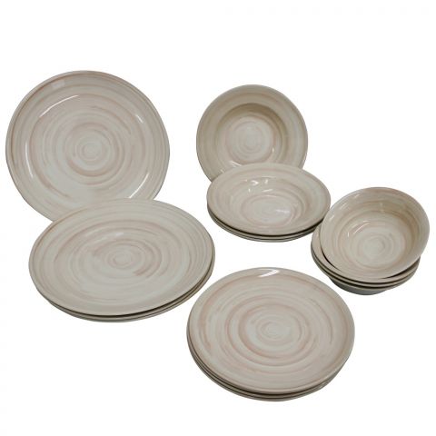 Tableware Dinning Serving Set, 16 PCS, SOFT TOUCH PEACH