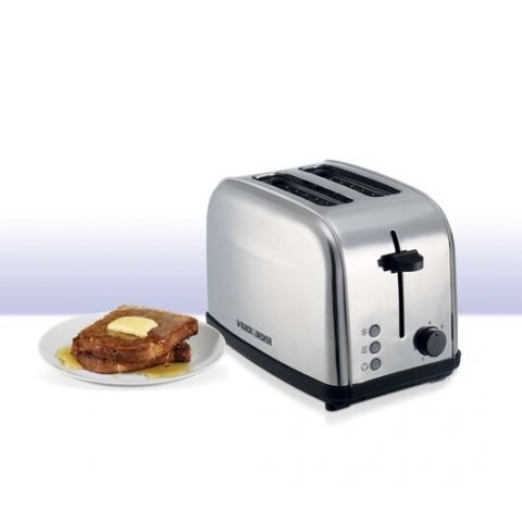 BLACK + DECKER 2-Slice Stainless Steel Toaster 1050W