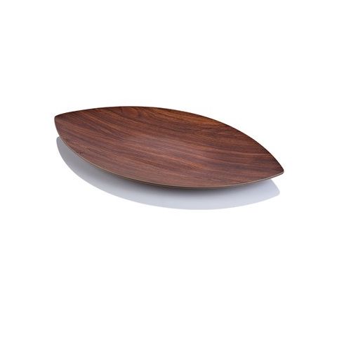 EVELIN Wood Finish Leaf Serving Tray