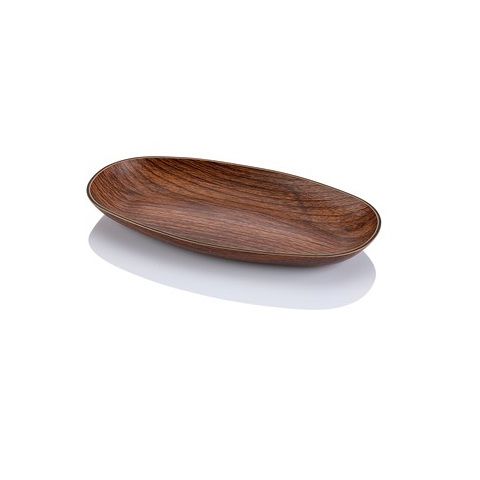 EVELIN Wood Finish Oval Serving Plate 