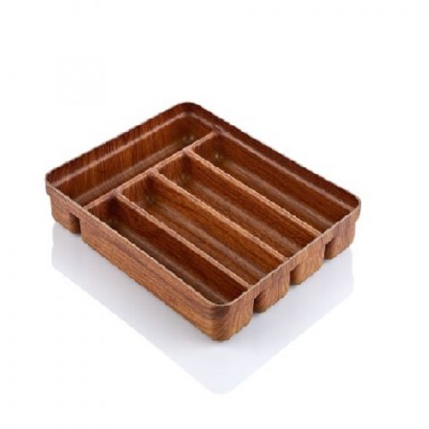 EVELIN Wood Finish Cutlery Tray & Kitchen Drawer Organizer-Utlra