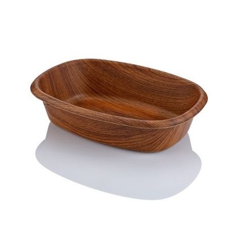 EVELIN Wood Finish Oval Basket