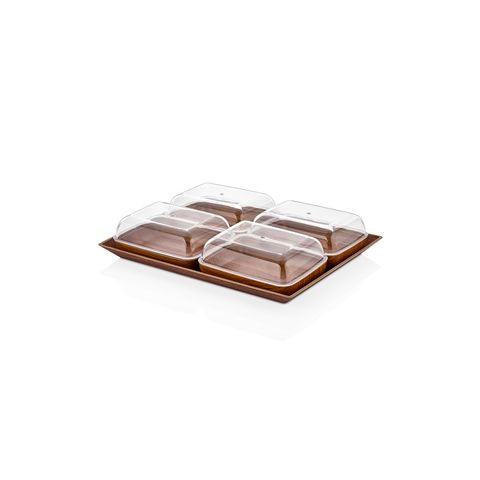 EVELIN Wood Finish Nuts & Breakfast Serving Tray