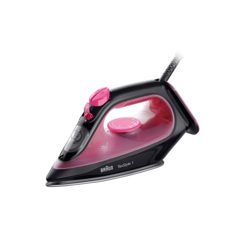 Braun 2000W Non-Stick Steam Iron - Black & Pink