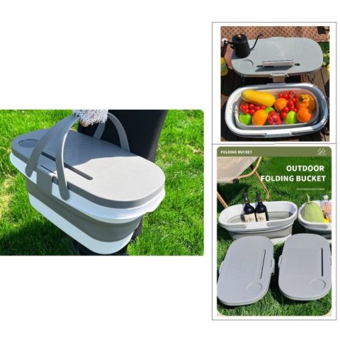 Foldable Basket with Lid & Handles