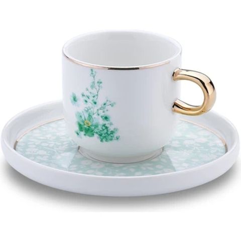 Korkmaz Lidya Coffee Cups with Saucers Set of 4 Pieces 