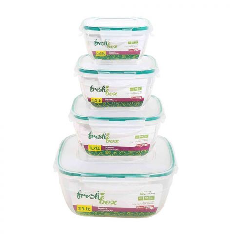 PlastArt Food Saver Set of 4 Pcs 0.6+1+1.7+7.3 Lt