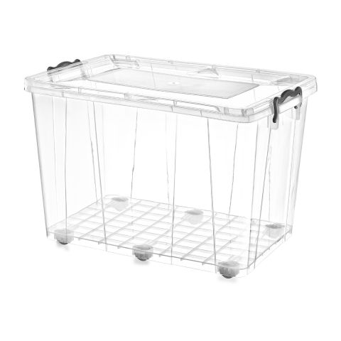 Plast Art Storage Box with Wheels 80 Lt (68 X 45 X 41 Cm)