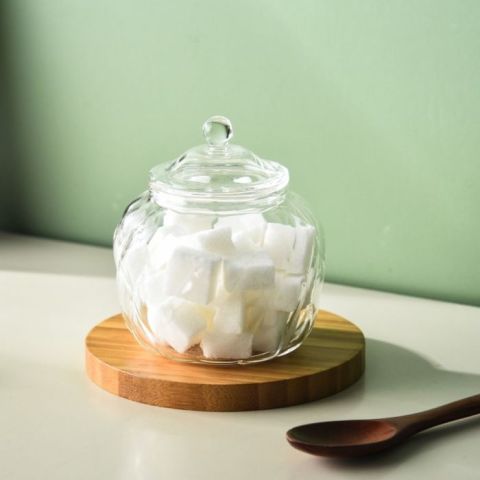 Mooloom Hand Made Borosilicate Glass Single Wall Glass Sugar Bowl 280 ml