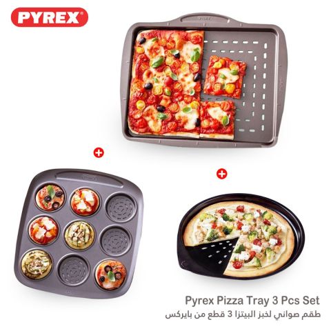 Pyrex Pizza Tray 3 Pce Set