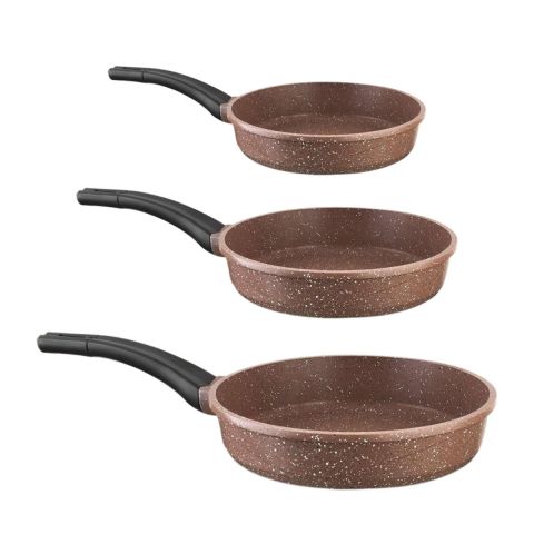 Saflon Granite 4mm Frypan 3 Pcs Set 20+24+28Cm