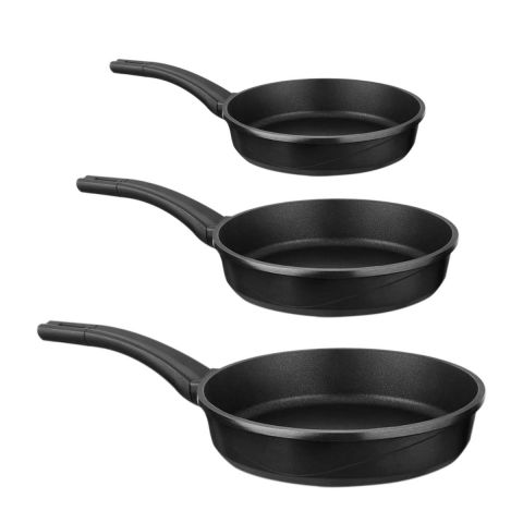 SAFLON TITANIUM 3PCE SET CAST ALUMINUM  28/24/20 CM FRYPAN CD BOTTOM