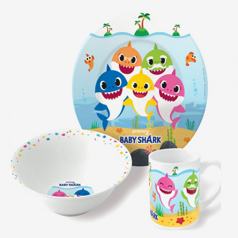 STOR Baby Shark Ceramic Snack Set of 3 PCS