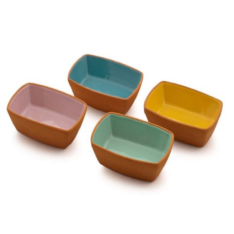 Viapot Rectangle Small Plate (Inner Colored - 13 * 9 * 3.5 cm) - 1 PC