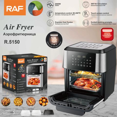 RAF 12L Multifunctional Digital Air Fryer with Dehydrator & Rotisserie - 2000W
