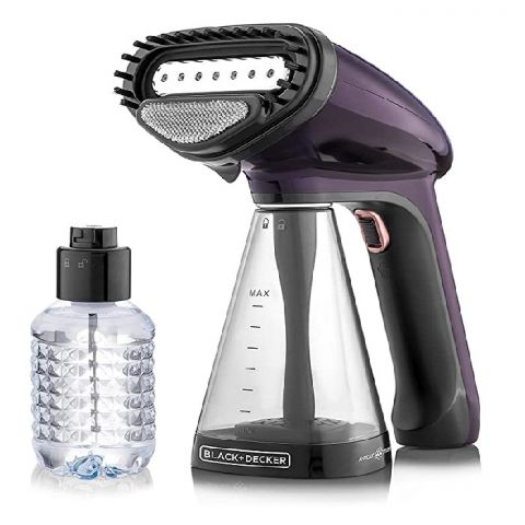 BLACK+DECKER 1500W Handheld Portable Garment Steamer with Auto Shut-Off, Dark Purple-