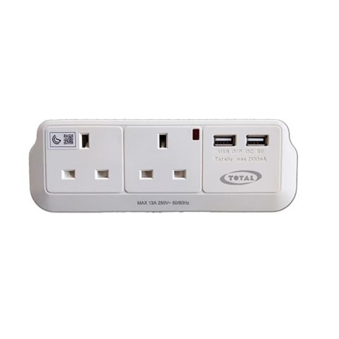 TOTAL ADAPTER WITH 2 BS SOCKETS & 2 USB 