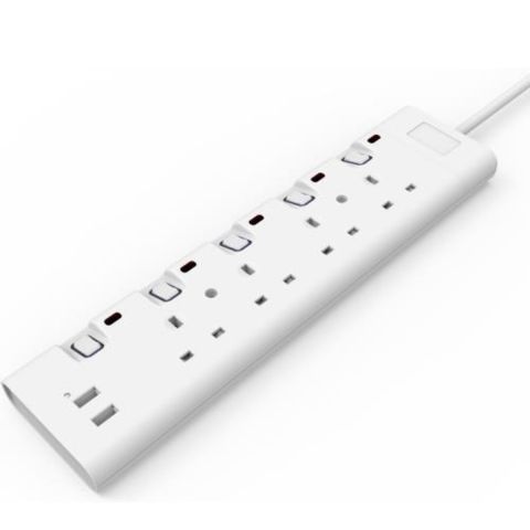 Philips 2M 4 Sockets Power Extension with 2 USB Ports