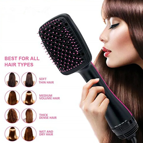 MAC Styler Advanced Hot Air Hair Brush with Customizable Heat Settings & Comfortable Grip Handle