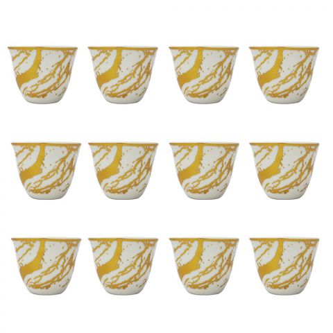 MOOLOOM Gold Arabic Coffee Cups Set Of 12 PCS