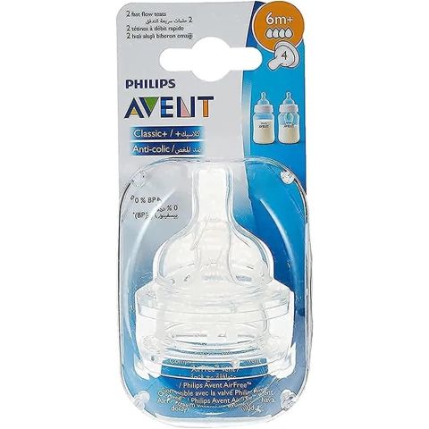 PHILIPS AVENT CLASSIC/CLASSIC PLUS TEATS 4 HOLE X2