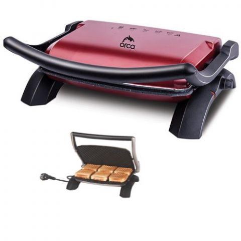 ORCA - Contact Non Stick Grill - 1800W - Red