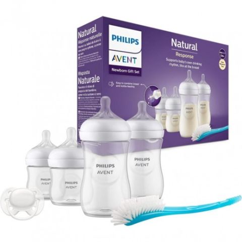 PHILIPS AVENT NATURAL 3.0 FEEDING NEWBORN GIFT SET W/ 4 BOTTLES